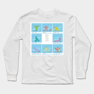 Funny corals practicing yoga Long Sleeve T-Shirt